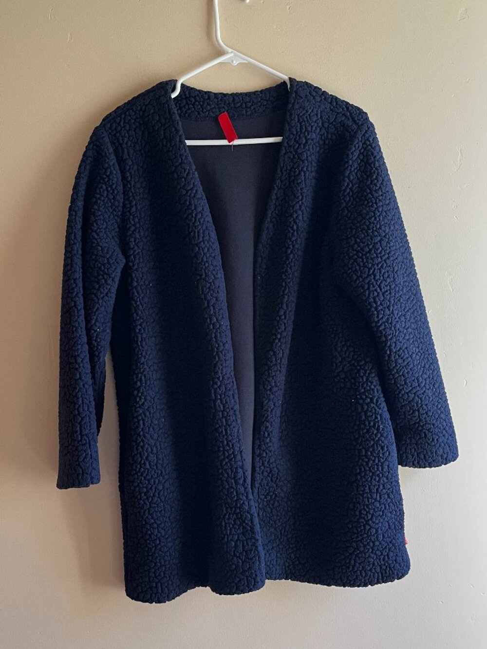 Blue Sherpa Boucle Plush teddy Fleece jacket Coat preppy lagum lagenlook winter